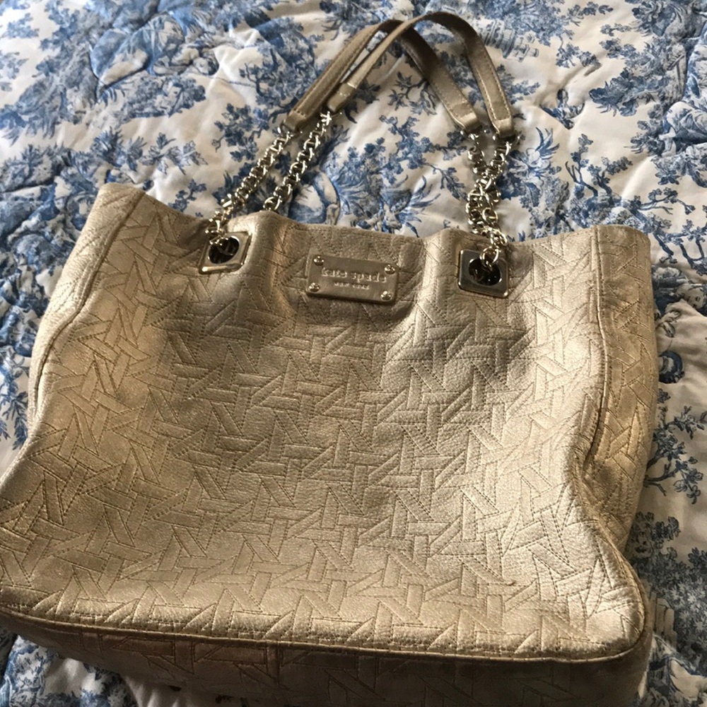 Kate spade gold quilted purse
